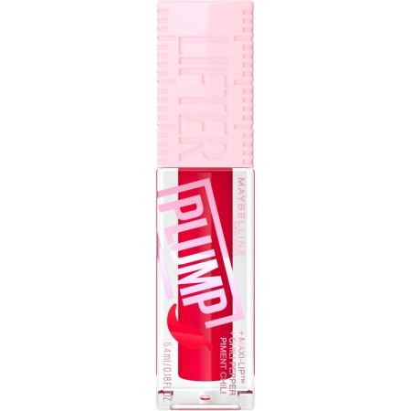 Maybelline Lifter Plump Brillo de labios voluminizador instantáneo y duradero con chili y ácido hialurónico