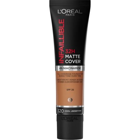 L'Oreal Infaillible 32h Matte Cover Base de maquillaje resistente al agua de máxima cobertura acabado mate y sin brillos