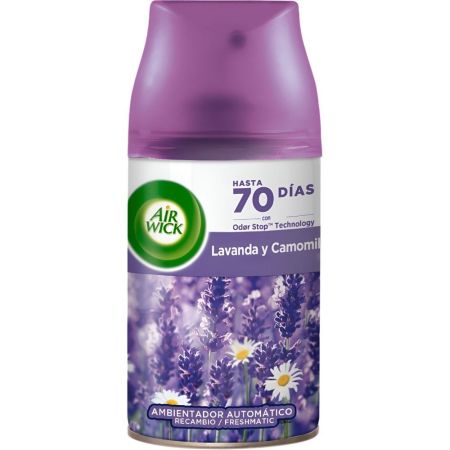 Air Wick Fresh Matic Ambientador recambio hasta 70 dias lavanda y camomila