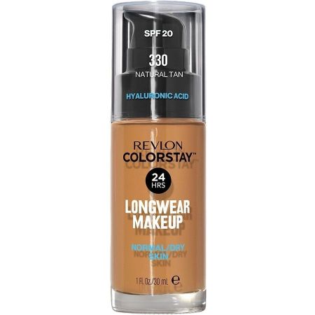 Revlon Colorstay Longwear Makeup Normal/Dry Skin Spf 20 Base de maquillaje cobertura media-alta hidratante acabado mate 24 horas de larga duración con ácido hialurónico