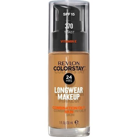 Revlon Colorstay Longwear Makeup Combination/Oily Skin Spf 15 Base de maquillaje cobertura media-alta hidratante acabado mate 24 horas de larga duración con vitamina e