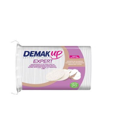 Demak-Up Discos Desmaquillantes Expert Ovalados Discos desmaquillantes redondos eliminan con suavidad impurezas y residuos 50 uds