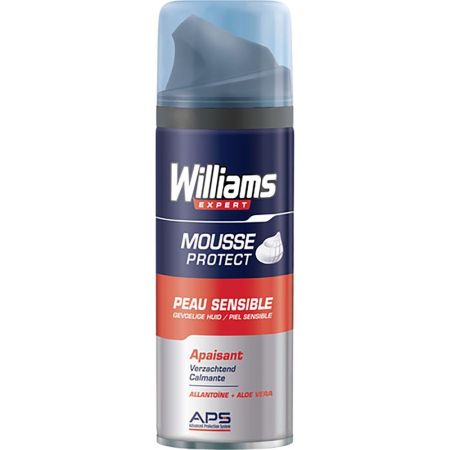 Williams Espuma De Afeitar Protect Mousse Espuma de afeitar protege y suaviza la piel antes del afeitado 200 ml