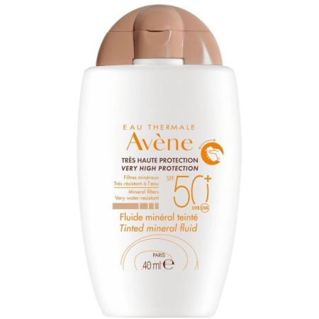 Avène Fluide Minéral Teinté Spf 50+ Protector solar con color ideal para postintervenciones y actos dermatológicos 40 ml