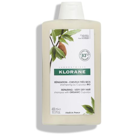 Klorane Repairing-Very Dry Hair Shampoo With Organic Cupuaçu Champú nutre intensamente y repara la fibra capilar para cabellos secos y/o dañados 400 ml