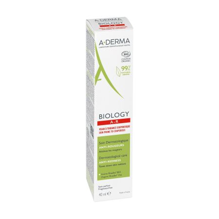 A-Derma Biology A-R Soin Dermatologique Anti-Rougeurs Crema vegana antirojeces restaura el equilibrio hidratando 24 horas 40 ml