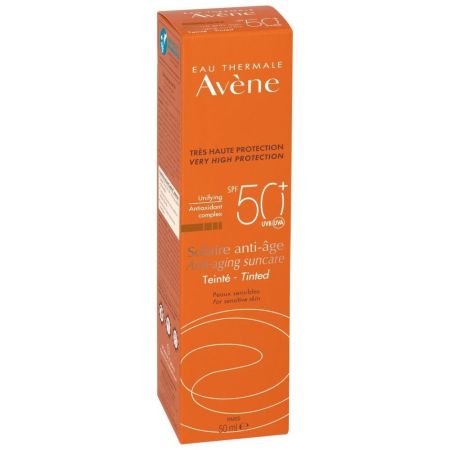 Avène Solaire Anti-Age Suncare Teinté Spf 50+ Protector solar facial y antiedad con color resistente al agua unifica el tono 50 ml