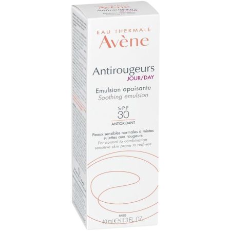 Avène Antirougeurs Jour Emulsion Apaisante Spf 30 Emulsión ligera de día antirojeces piel redensificada e hidratante 24 horas 40 ml