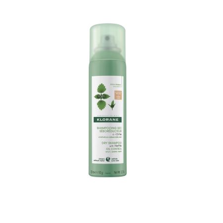 Klorane Dry Shampooing Sec Séboréducteur Á L'Ortie Cheveux Bruns Champú en seco con color absorbe el exceso de sebo purifica y refresca para cabello graso 150 ml