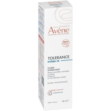 Avène Tolerance Hydra-10 Fluide Hydratant Fluido facial hidrata intensamente y respeta la piel 48 horas