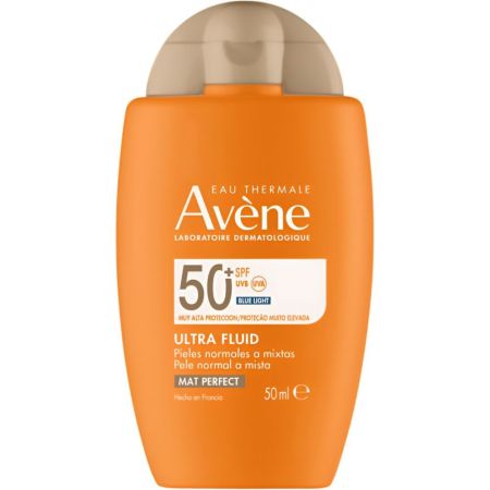 Avène Ultra Fluid Mat Perfect Spf 50+ Fluido solar con color matificante con complejo antioxidante 50 ml