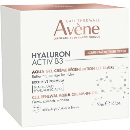 Avène Hyaluron Activ B3 Aqua-Gel Créme Régénération Cellulaire Crema hidratante rellena corrige arrugas y regenera la piel con ácido hialurónico 50 ml