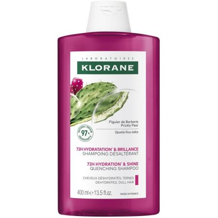 Klorane 72h Hydratation & Shine Quenching Shampoo Champú vegano hidrata y restaura el brillo durante 72 horas para cabello deshidratado y apagado