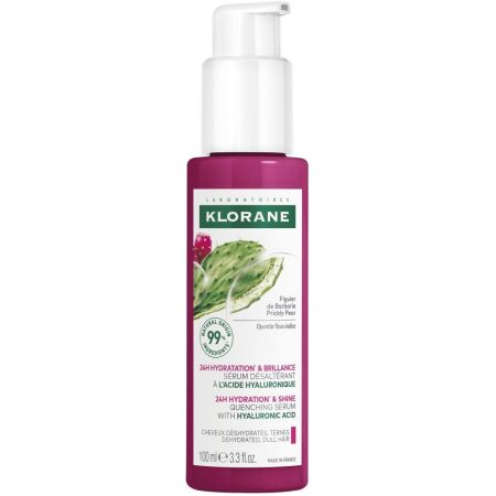 Klorane 24h Hydration & Shine Quenching Serum Sérum vegano repara hidrata y protege del calor para cabello deshidratado y apagado 100 ml