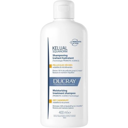 Ducray Kelual Squanorm Shampooing Traitant Hydratant Champú trata la caspa seca hidrata y limita las recaídas 400 ml