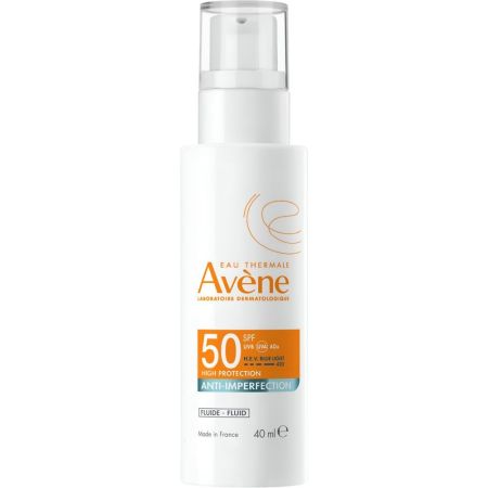 Avène Anti-Imperfection Fluide Spf 50 Fluido solar facial antiimperfecciones protege contra las marcas de acné y reduce el sebo 40 ml