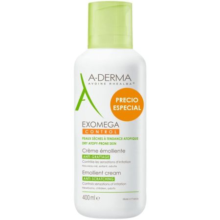 A-Derma Exomega Control Emollient Cream Precio Especial Bálsamo emoliente enriquecido estéril y sin conservantes 400 ml