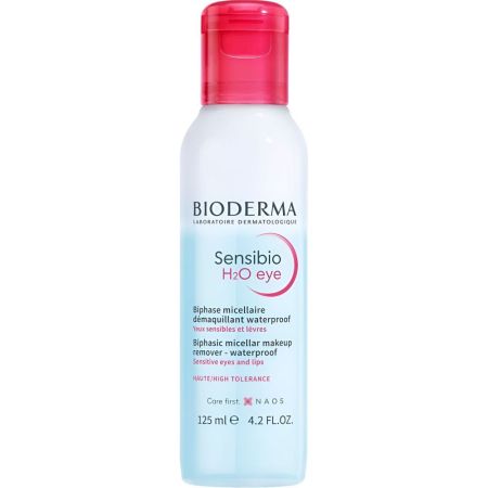 Bioderma Sensibio H2o Eye Biphase Micellaire Démaquillant Waterproof Agua micelar desmaquillante bifásico calmante refuerza la barrera cutánea para ojos y labios 500 ml