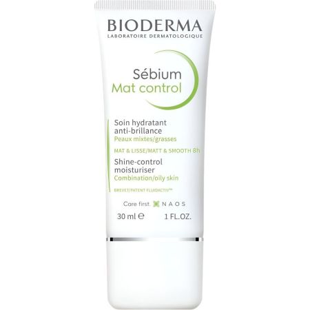 Bioderma Sébium Mat Control Soin Hydratant Anti-Brillance Tratamiento hidratante matifica de forma inmediata regulando sebo y brillos 30 ml