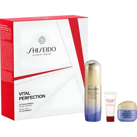 Shiseido Vital Perfection Uplifting And Firming Eye Cream Estuche Contorno de ojos antiedad regenera reduce flacidez y ojeras ofreciendo piel más firme y elástica 15 ml