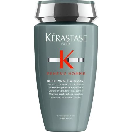 Kerastase Genesis Homme Bain De Masse Épaissisant Tratamiento diario previene la caída del cabello desde la raíz reduciéndola en 6 semanas