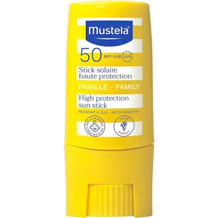 Mustela Stick Solaire Haute Protection Spf 50 Protector solar resistente al agua y a la arena con textura untrasensorial para acabado invisible 9 ml