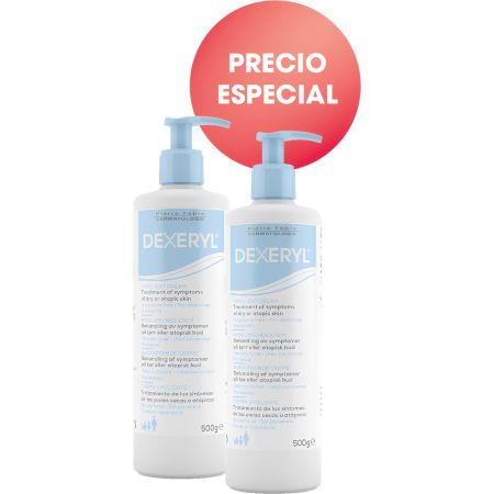 Ducray Dexeryl Emolient Cream Dry Skin Duplo Precio Especial Crema emoliente hidrata repara y alivia en profundidad los síntomas de sequedad 2x500 gr