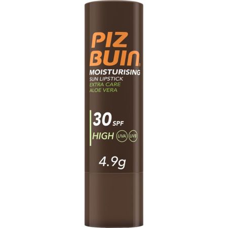 Piz Buin Moisturising Sun Lipstick Spf 30 Protector solar con aloe vera ayuda a proteger los labios del sol 4,9 gr