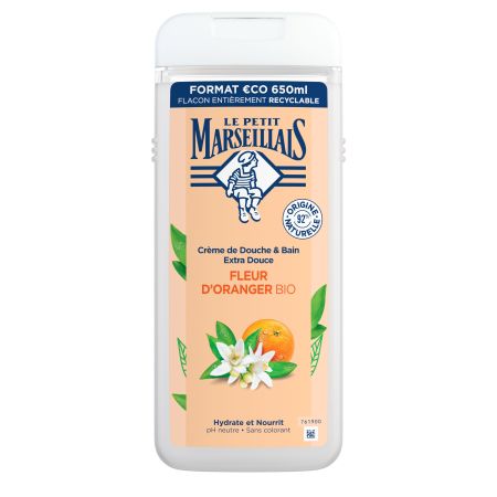 Le Petit Marseillais Gel De Ducha Fleur D'Oranger Bio Formato Económico Gel de ducha extrasuave ingredientes 92% de origen natural con aroma a naranja