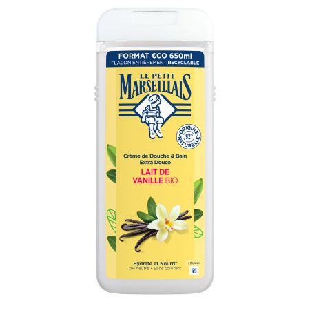 Le Petit Marseillais Gel De Ducha Lait De Vanille Bio Formato Económico Gel de ducha extrasuave ingredientes 92% de origen natural con aroma a vainilla 650 ml