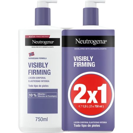 Neutrogena Visibly Firming Loción Corporal 2x1 Formato Especial Loción corporal hidratante mejora la elasticidad piel más suave y firme 72 horas 2x400 ml