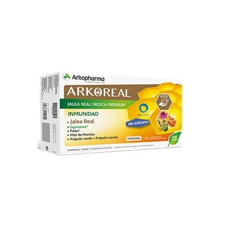 Arkopharma Arkoreal Jalea Real Fresca Premium Complemento Alimenticio Complemento alimenticio contribuye al funcionamiento normal del sistema inmune 20 uds