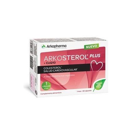 Arkopharma Arkosterol Plus Complemento Alimenticio Complemento alimenticio tratamiento para el colesterol y la salud cardiovascular 30 uds