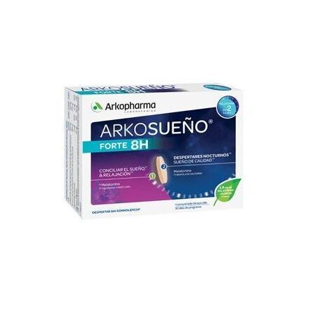 Arkopharma Arkosueño Forte 8h Complemento Alimenticio Complemento alimenticio ayuda a conciliar el sueño y reducir los despertares nocturnos 30 uds