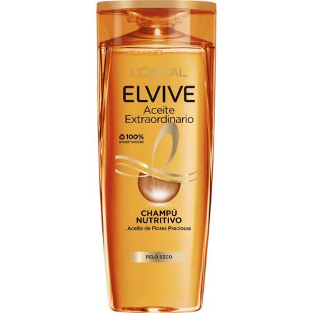 Elvive Aceite Extraordinario Champú Nutritivo Champú revitaliza y nutre para cabello seco 370 ml