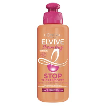 Elvive Dream Long Stop Tijeras Crema Sin Aclarado Acondicionador protege de roturas y puntas abiertas aporta brillo y facilita el peinado para cabello largo o dañado 200 ml