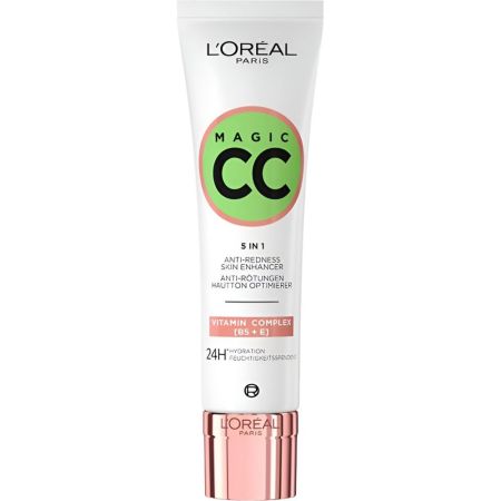 L'Oreal Magic Cc 5 In 1 Crema hidratante con color de cobertura ligera antirrojeces corrigue y neutraliza 24 horas