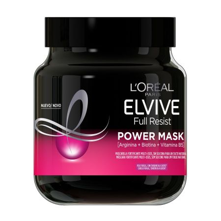 Elvive Full Resist Power Mascarilla Fortificante Mascarilla fortificante sin silicona tacto natural para cabello frágil con tendencia a caerse 680 ml