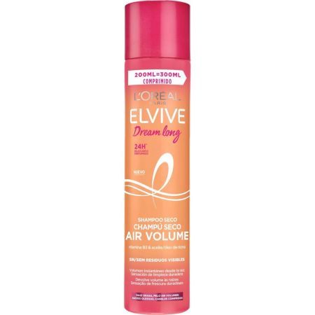 Elvive Dream Long Champú Seco Air Volume Champú en seco aporta volumen y refresca para sensación de limpieza duradera 24 horas para cabello sin volumen 200 ml