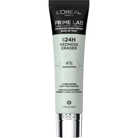 L'Oreal Prime Lab Up To 24h Redness Eraser 4% Niacinamide Prebase de maquillaje corrige instantáneamente rojeces y consigue una piel uniforme