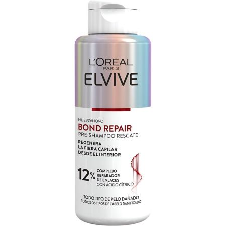 Elvive Bond Repair Pre-Shampoo Rescate Prechampú repara protege y suaviza la fibra capilar en profundidad para cabello dañado 200 ml