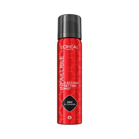 L'Oreal Infaillible 3-Second Setting Mist Fijador de maquillaje resistente al agua y al sudor hasta 36 horas de duración