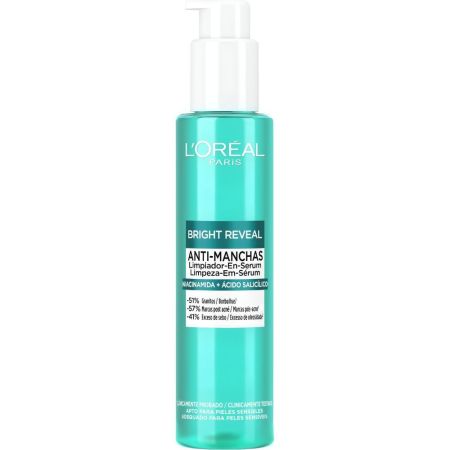 L'Oreal Bright Reveal Anti-Manchas Limpiador En Serum Limpiador aporta luminosidad y reduce imperfecciones con niacinamida y ácido salicílico 50 ml