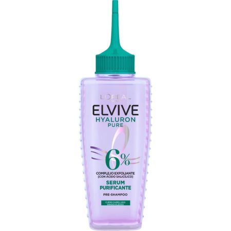 Elvive Hyaluron Pure Sérum Purificante Pre-champú intensivo elimina impurezas y exceso de grasa para cabello graso 100 ml