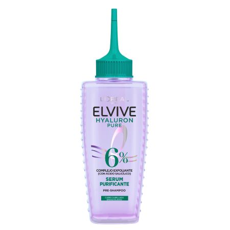 Elvive Hyaluron Pure Sérum Purificante Pre-champú intensivo elimina impurezas y exceso de grasa para cabello graso 100 ml