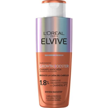 Elvive Growth Booster Champú Anticaída Champú sin siliconas reduce la caída y minimiza la rotura mejorando la densidad para cabello más fuerte 200 ml