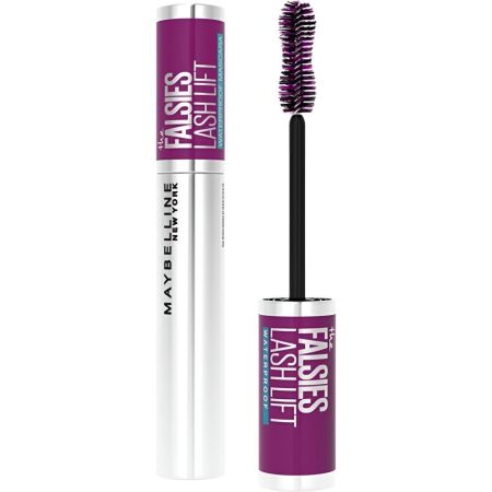 Maybelline The Falsies Lash Lift Waterproof Máscara de pestañas resistente al agua con cepillo de doble para curvatura y efecto lifting