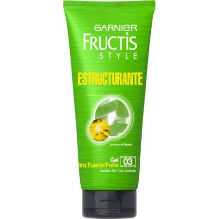 Fructis Style Estructurante Gel Nº3 Gomina extrafuerte esculpe y controla looks despeinados sin perder flexibilidad 200 ml