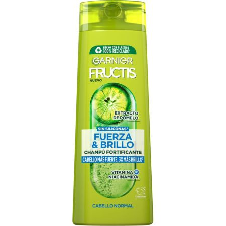 Fructis Fuerza & Brillo Champú Purificante Cabello Normal Champú fortificante limpia y tonifica cabello más fuerte y sano 380 ml