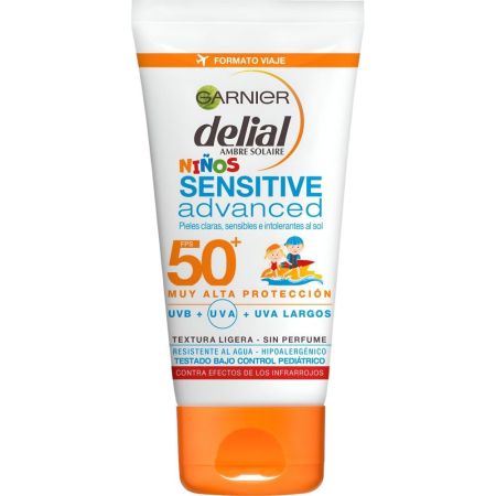 Delial Niños Sensitive Advanced Spf 50+ Leche solar infantil resistente al agua y no grasa enriquecida con manteca de karité 50 ml